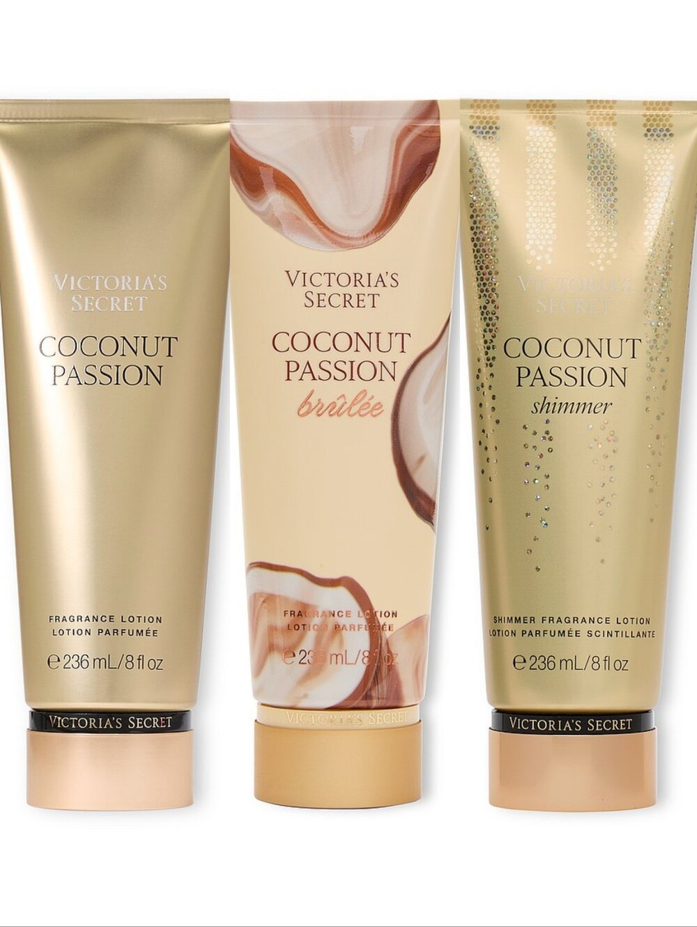 Victoria's Secret Coconut Passion Variety Lotion Set of 3 New RARE